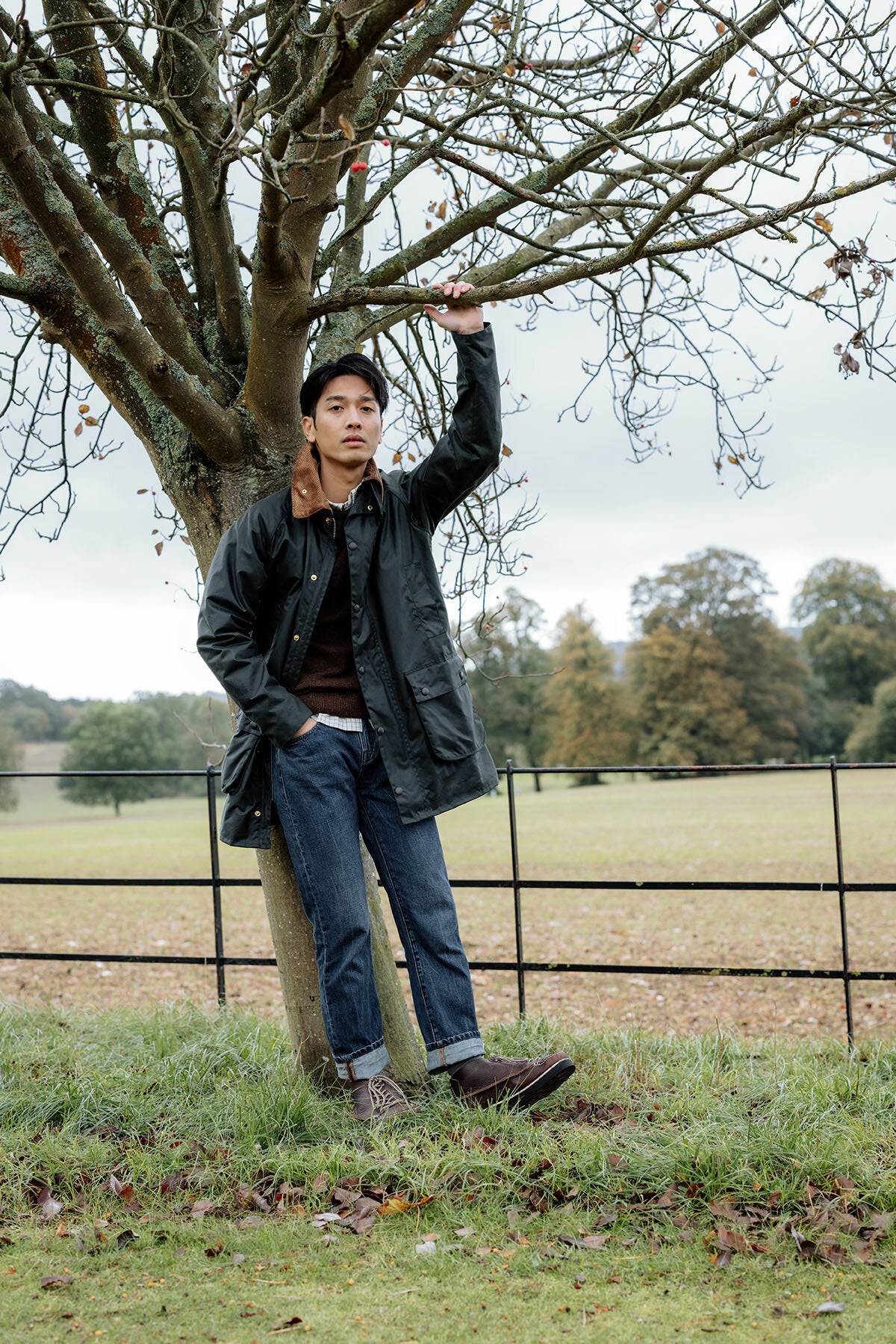 Barbour 130th Anniversary Gamefair Waxed Jacket Sage by Barbour