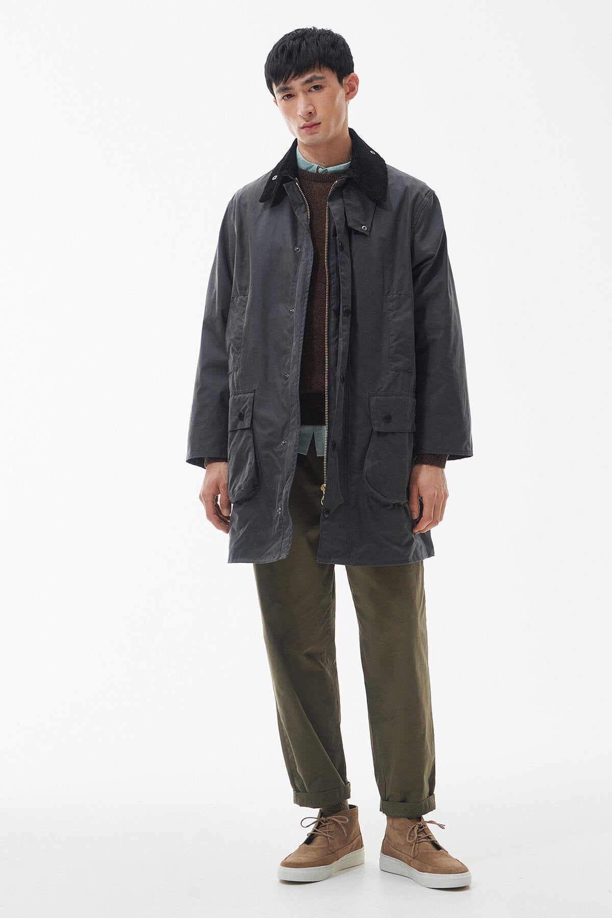OS Border Wax Jacket Grey by Barbour | Men | WP Store