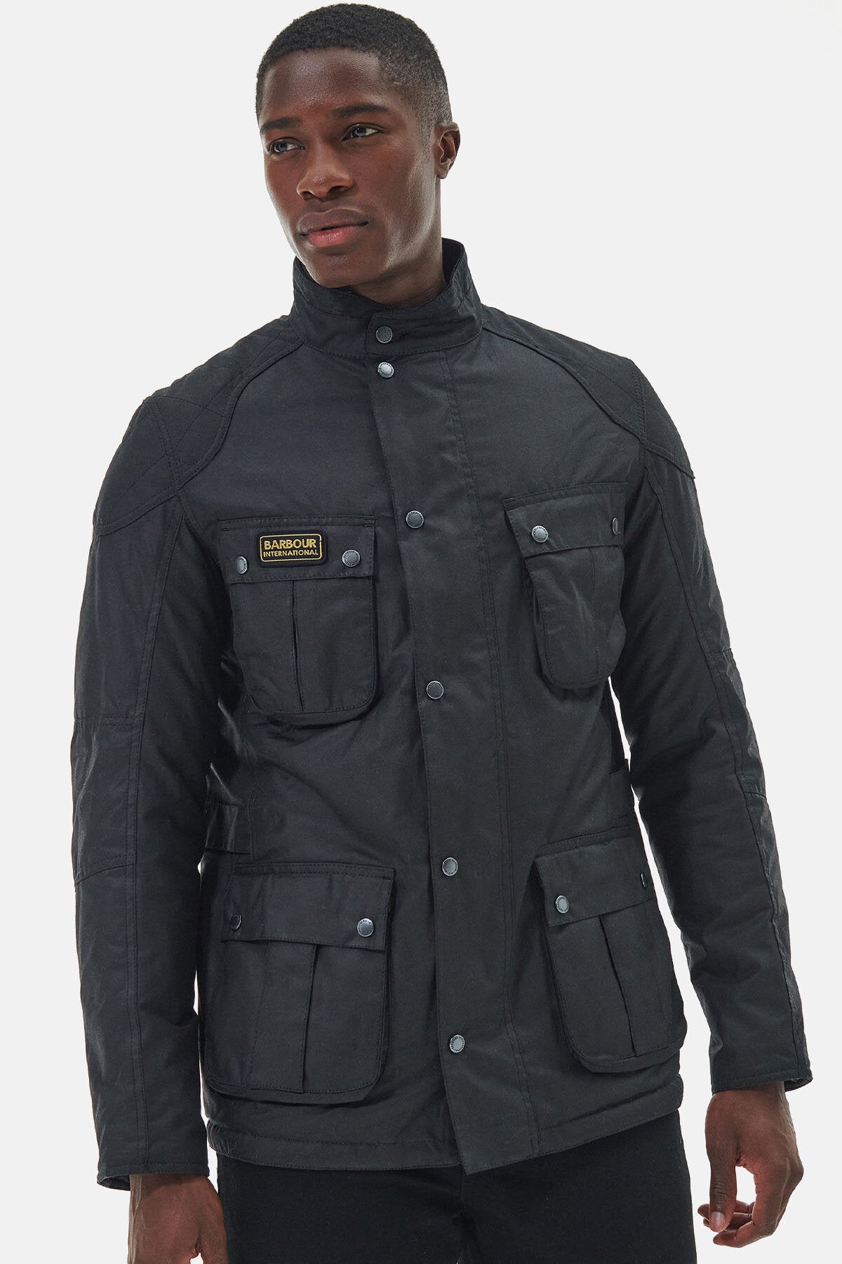 Winter Lockseam Wax Jacket Black by Barbour International Men WP Store