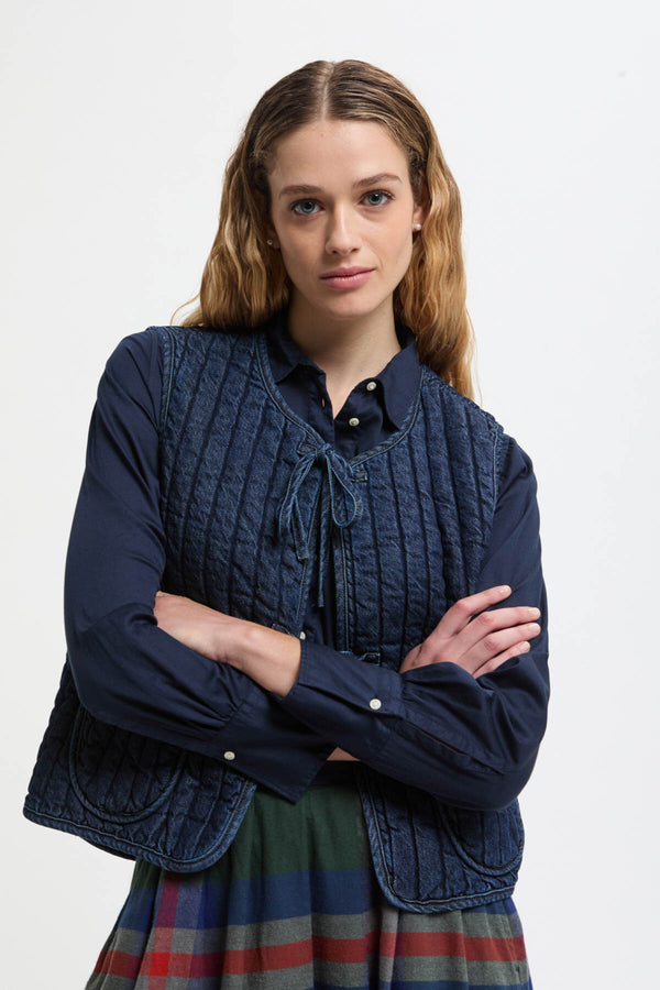 Gilet con imbottitura a righe Lottie