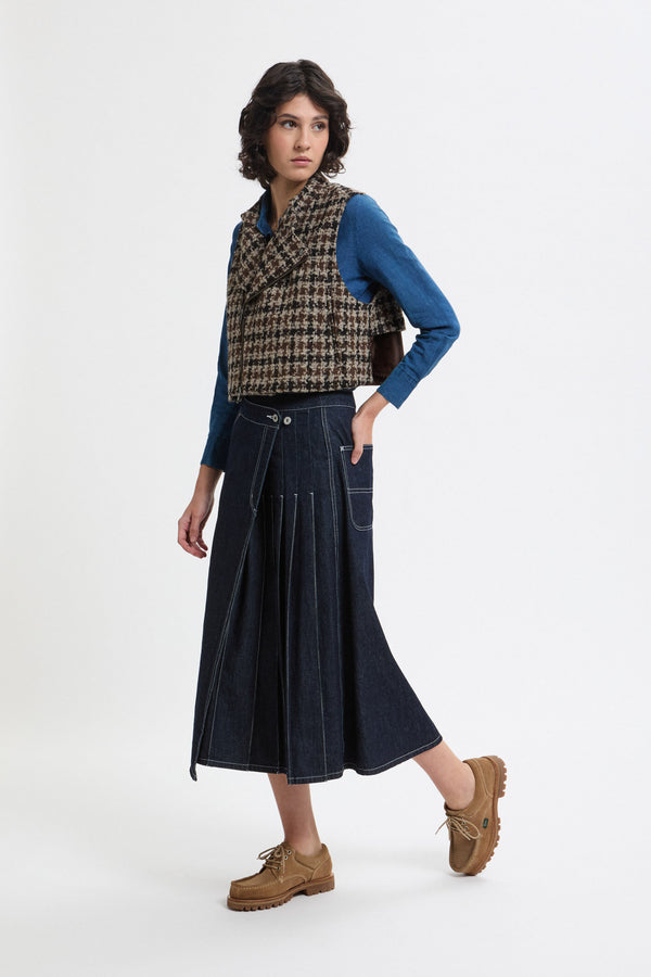 Gonna plissettata incrociata