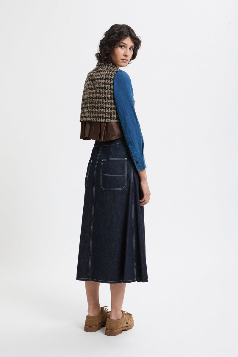 Gonna plissettata incrociata