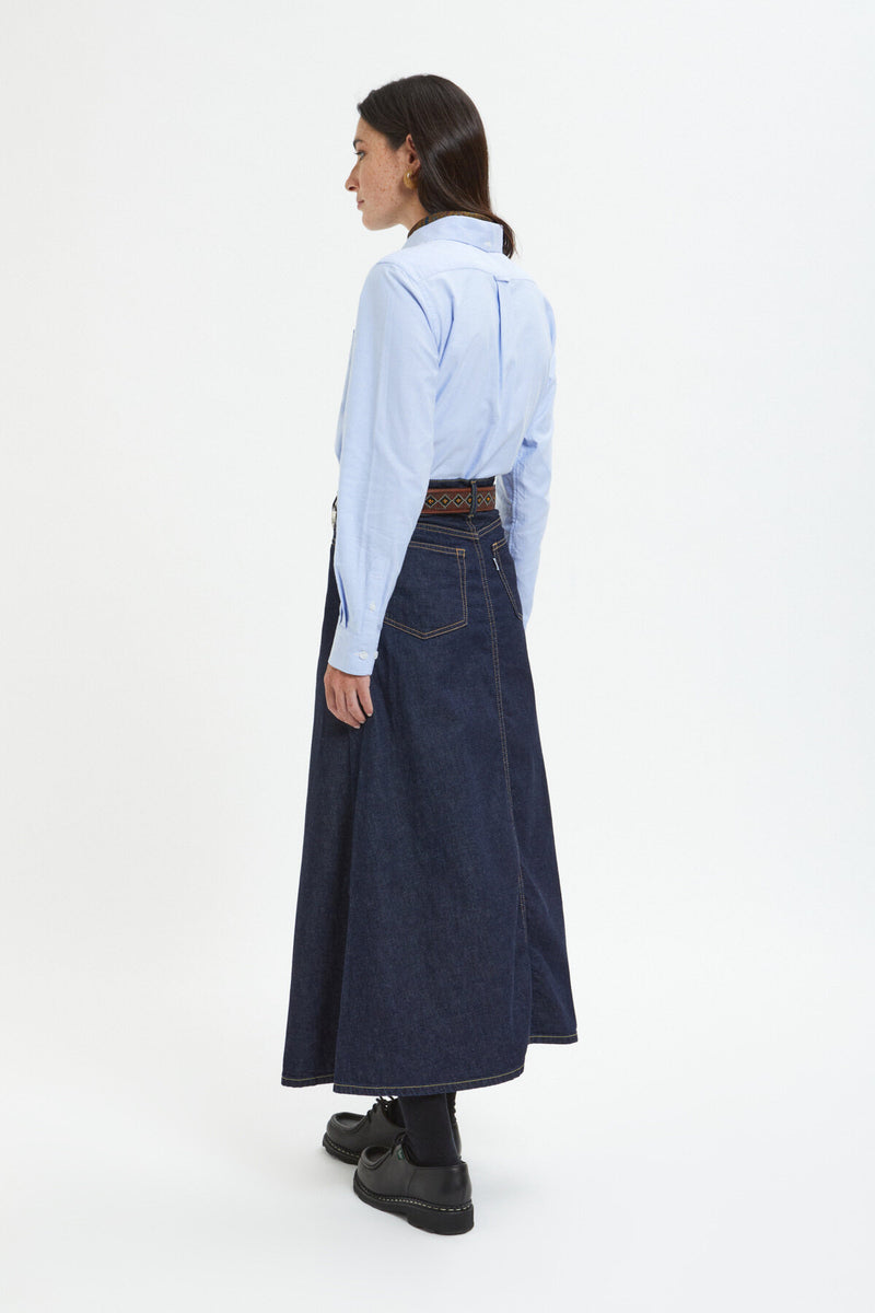 5 Pockets Denim Maxi Skirt