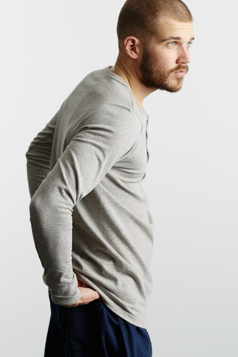 Loopwheeled Henley L/S T-Shirt