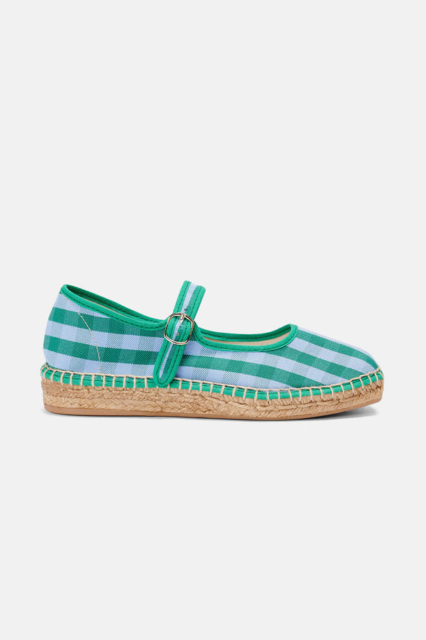 Peonia Green Check Shoes