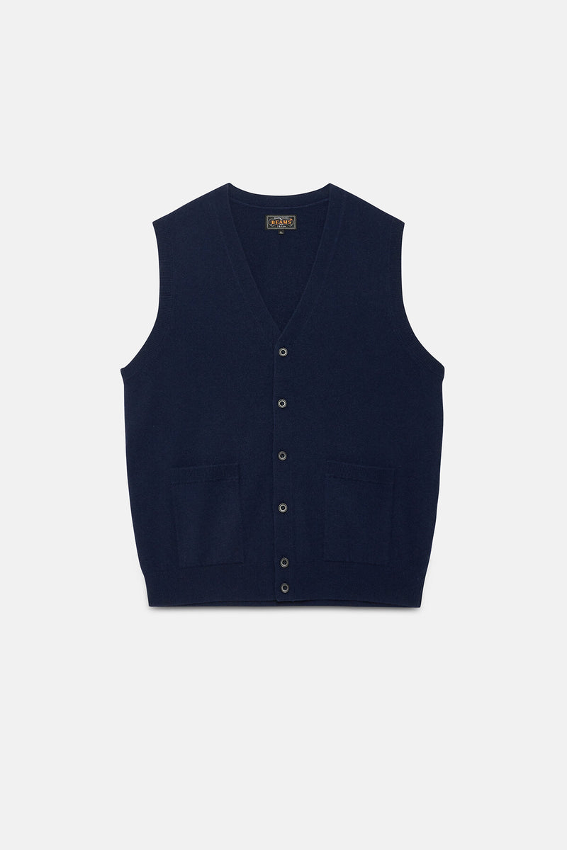 Button Knit Vest Solid