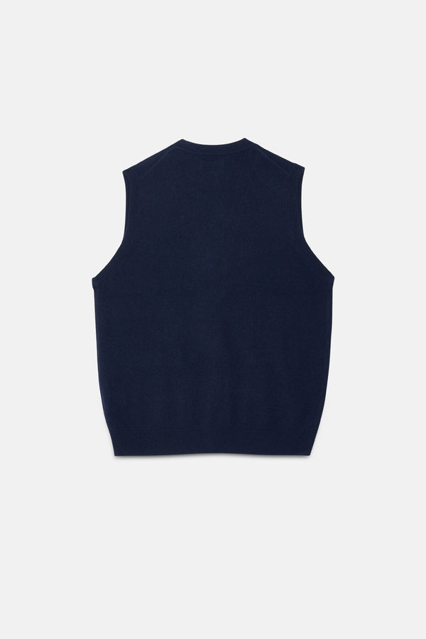 Button Knit Vest Solid