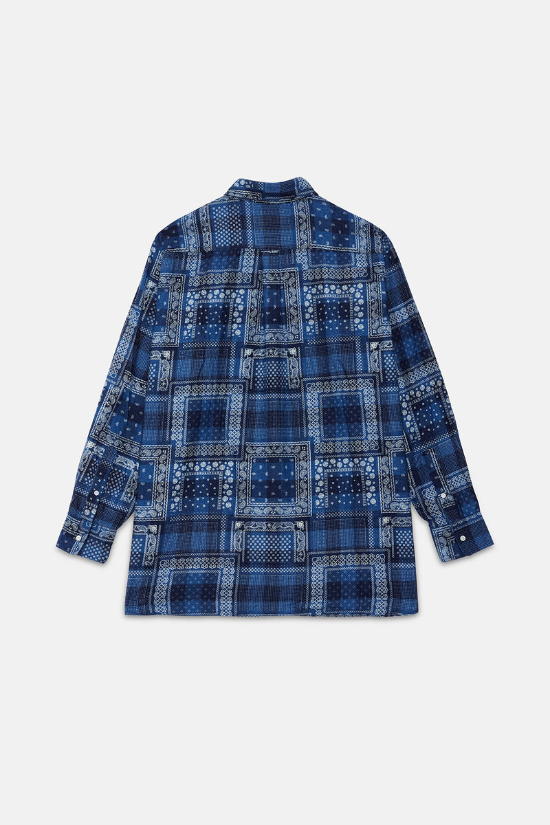 Bd Indigo Plaid Discharge Prin