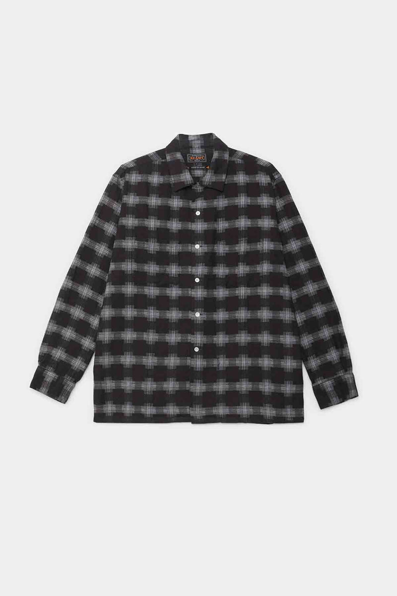 Camicia in Raso spazzolato con colletto aperto