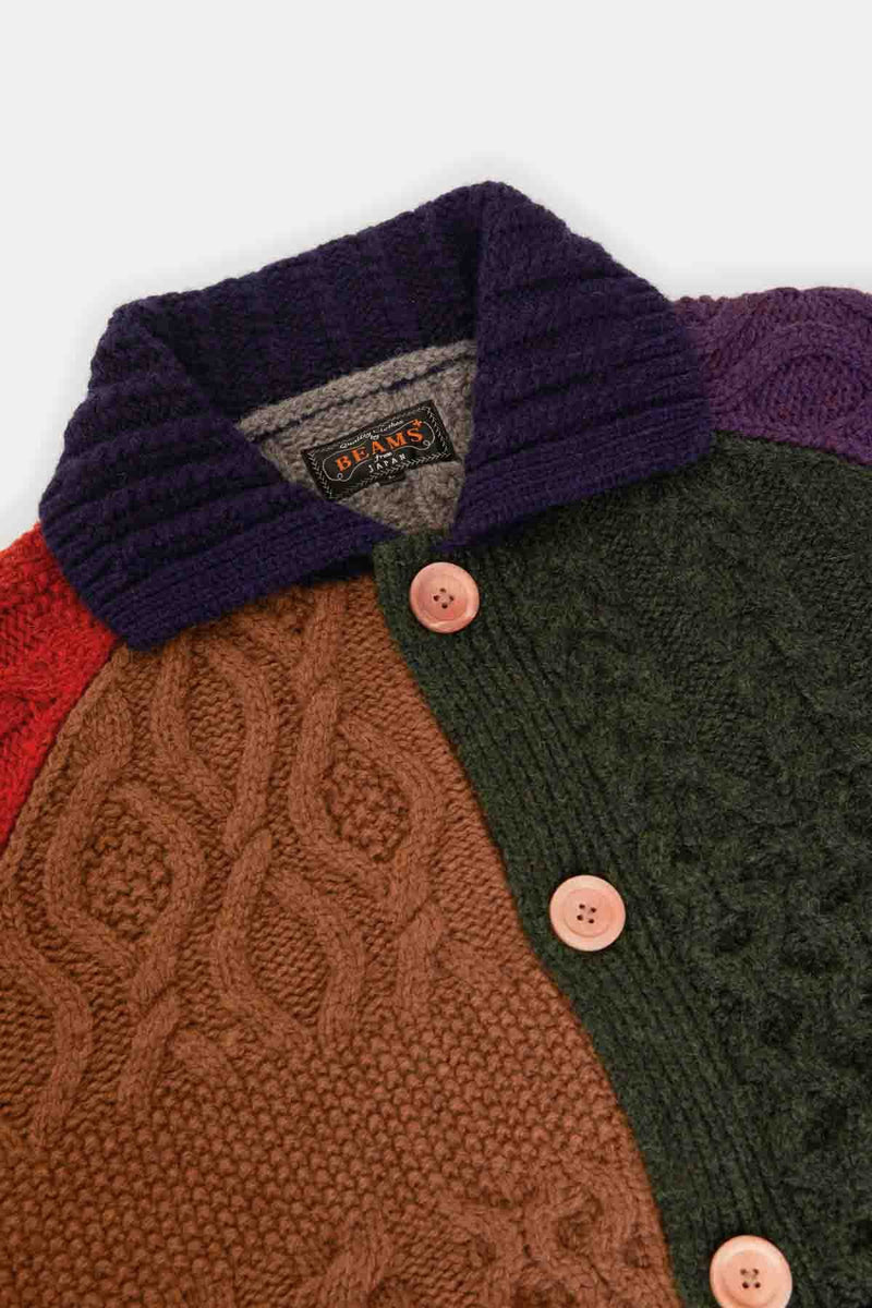Cardigan Aran Patchwork