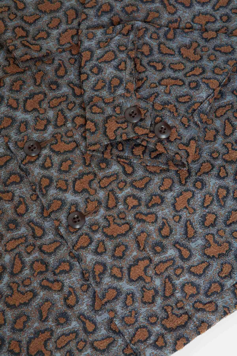 Giacca Shirt Militare in Jacquard Camouflage