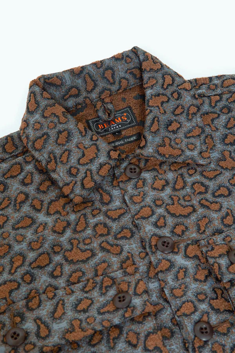 Giacca Shirt Militare in Jacquard Camouflage