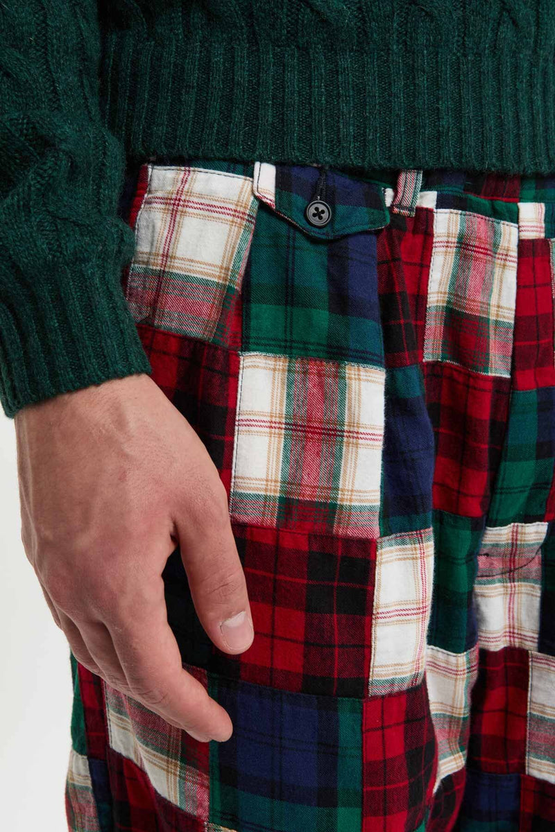 Pantaloni in Flanella Indiana con pieghe e vestibilità Rilassata