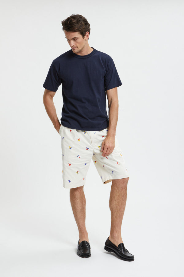 Shorts With Embroidery On Print