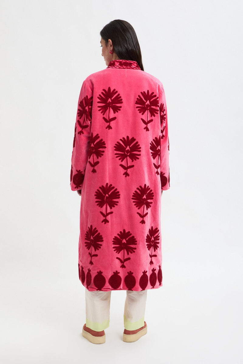 Long Velvet Embroidery Jacket