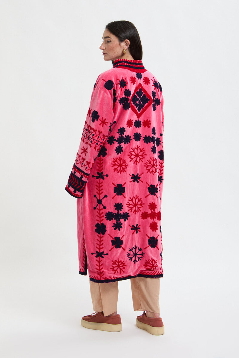 Long Velvet Embroidery Jacket
