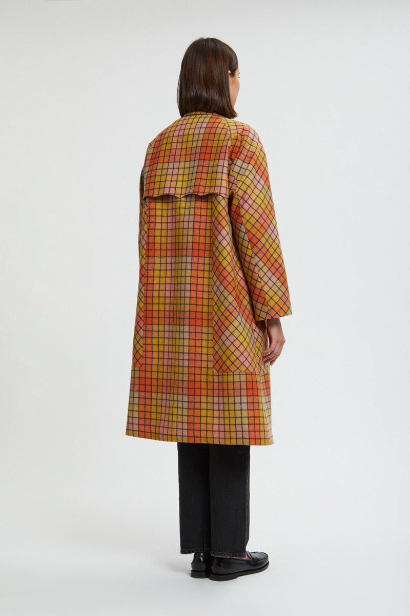 Women's Check Wool Coat