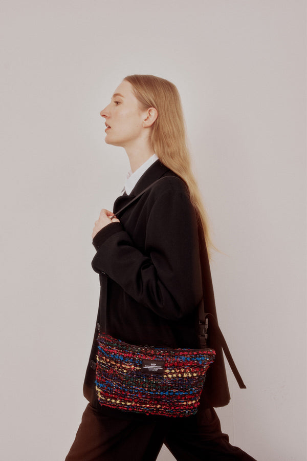 Marsupio a Tracolla in fantasia Tweed Multicolore