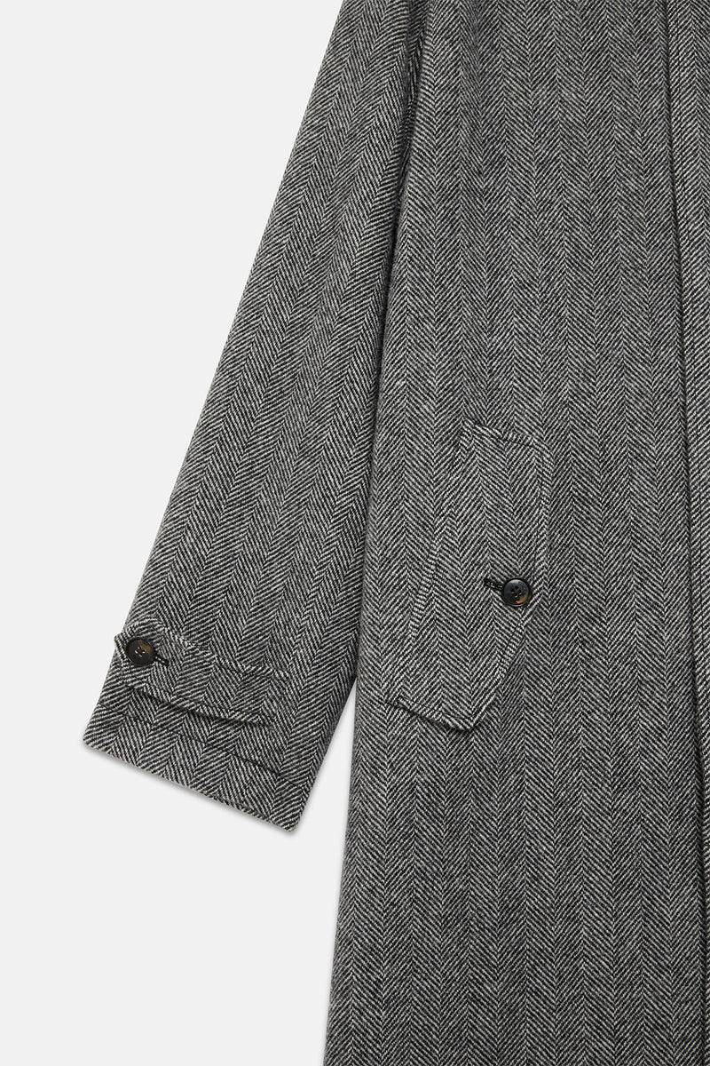 Pattern Wool Raglan Coat