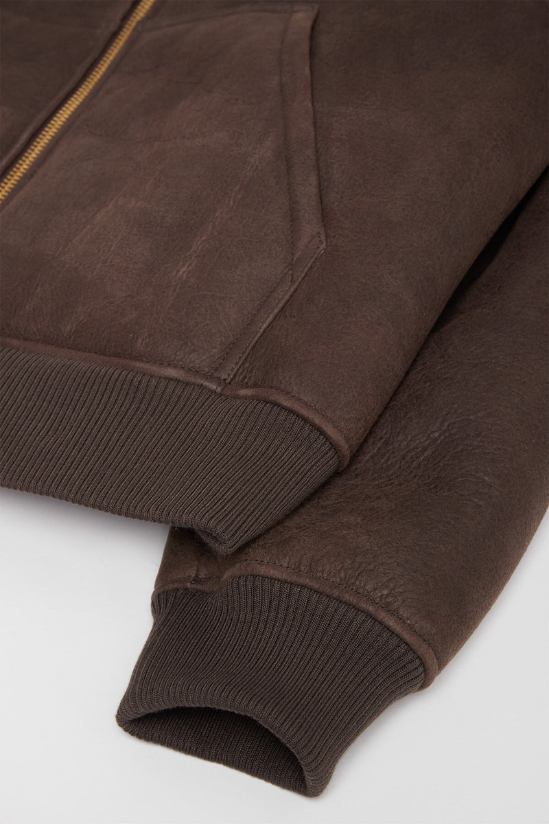 Felpa con cappuccio in shearling