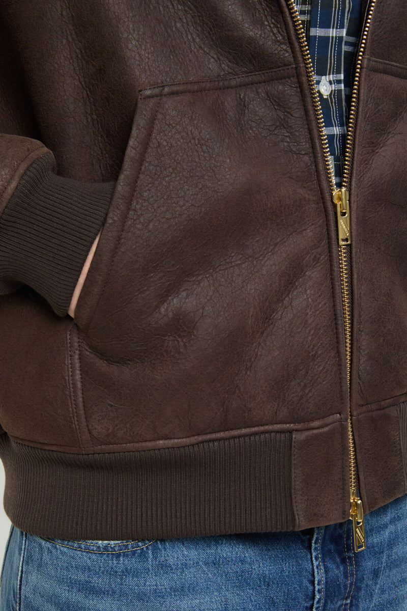 Felpa con cappuccio in shearling