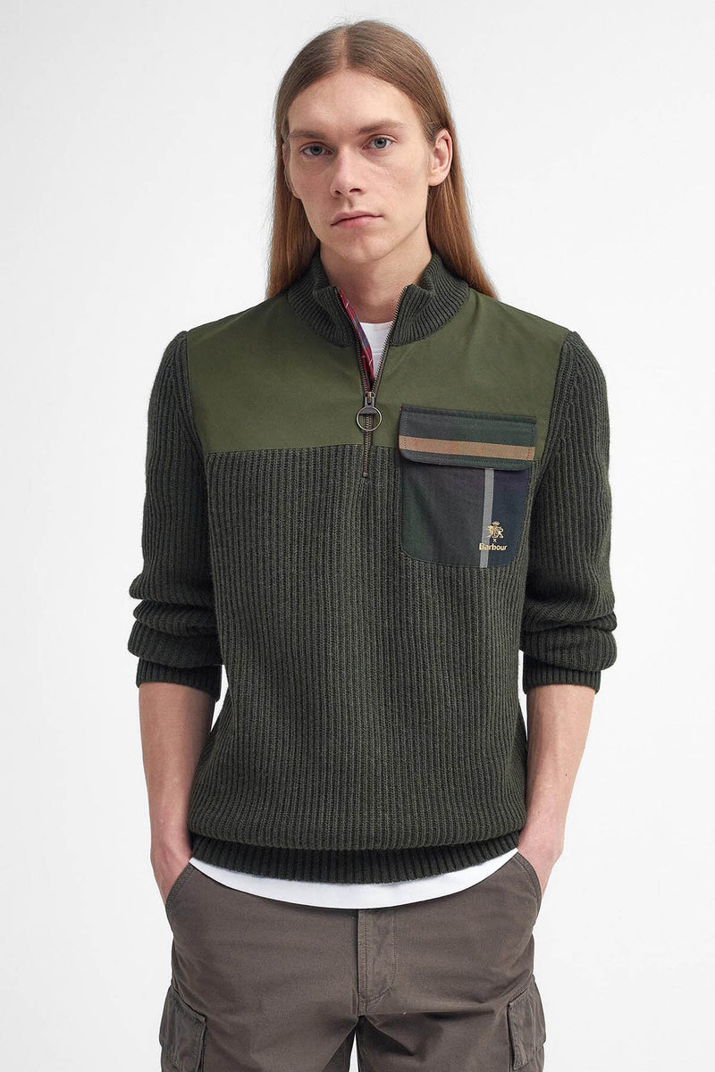 Maglione con zip corta Miller Barbour x Baracuta