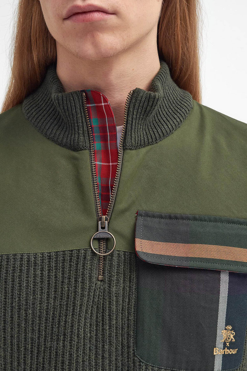 Maglione con zip corta Miller Barbour x Baracuta