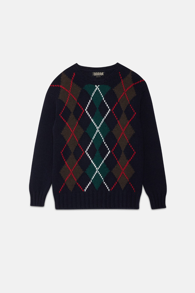 Maglione girocollo con motivo a losanghe