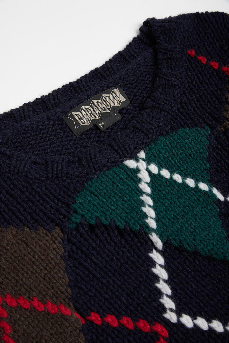 Maglione girocollo con motivo a losanghe