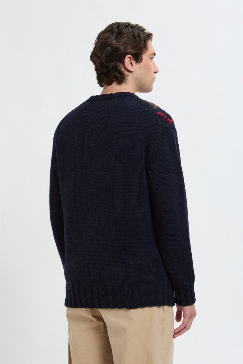 Maglione girocollo con motivo a losanghe
