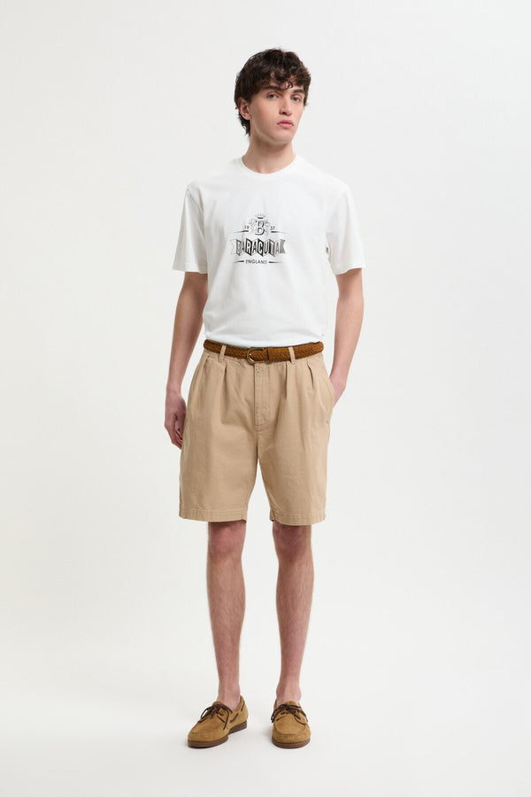 Shorts in tela tinti in capo