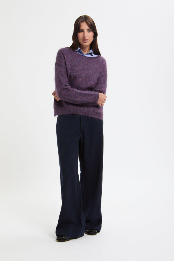 Maglione in Mohair e Seta con spacco laterale