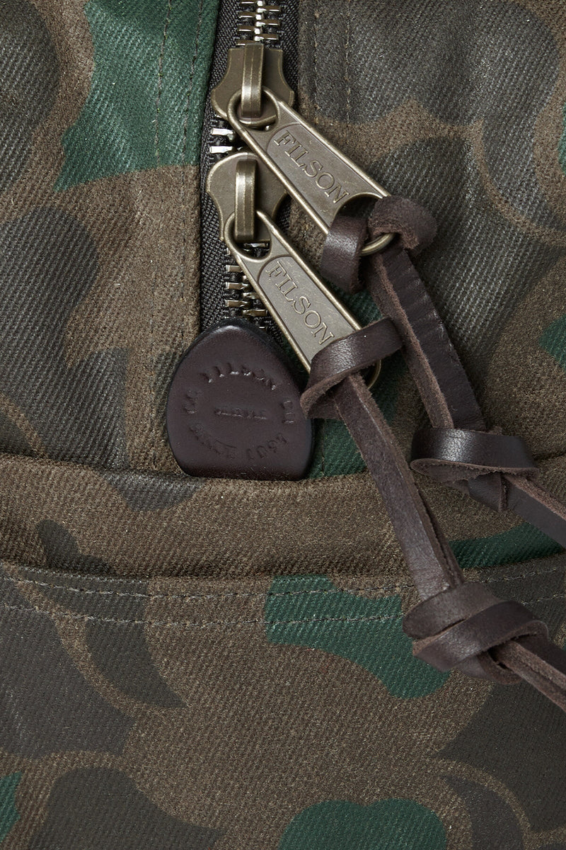 WAXED RUGGED TWILL TOTE BAG WITH ZIPPER