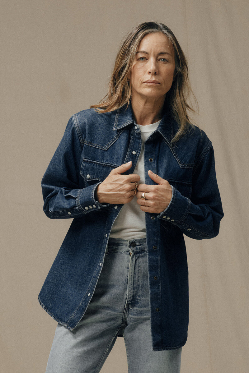 CAMICIA WESTERN IN DENIM DA DONNA