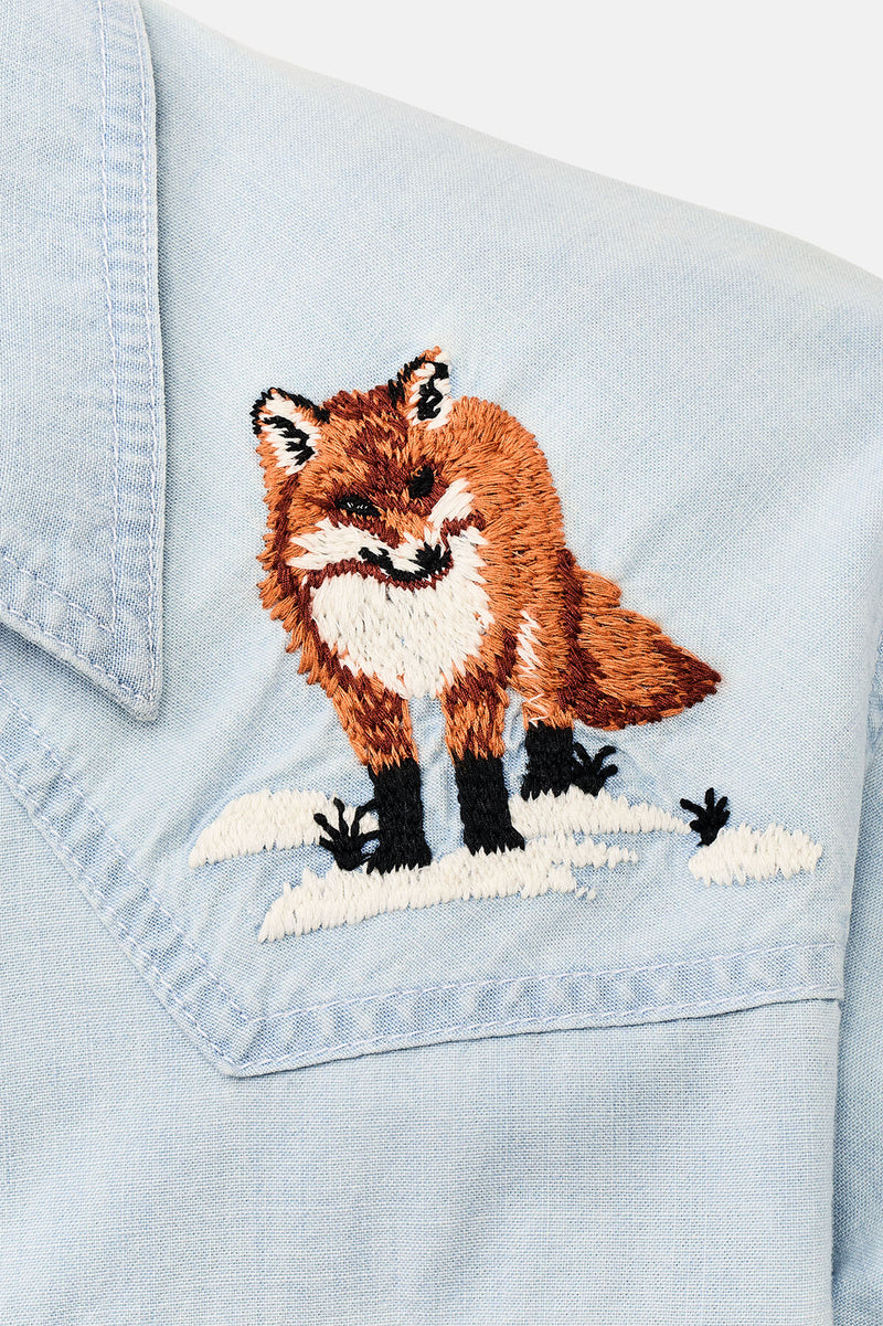 Camicia western ricamata da donna