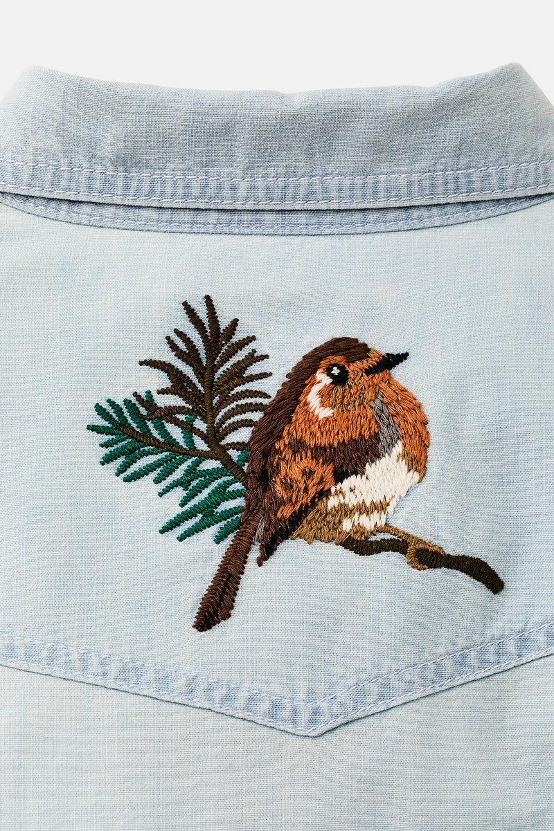 Camicia western ricamata da donna