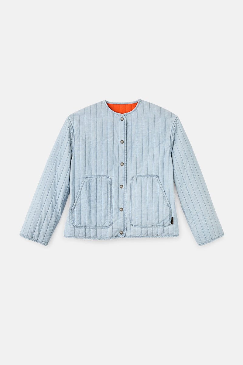GIACCA TRAPUNTATA IN CHAMBRAY DA DONNA