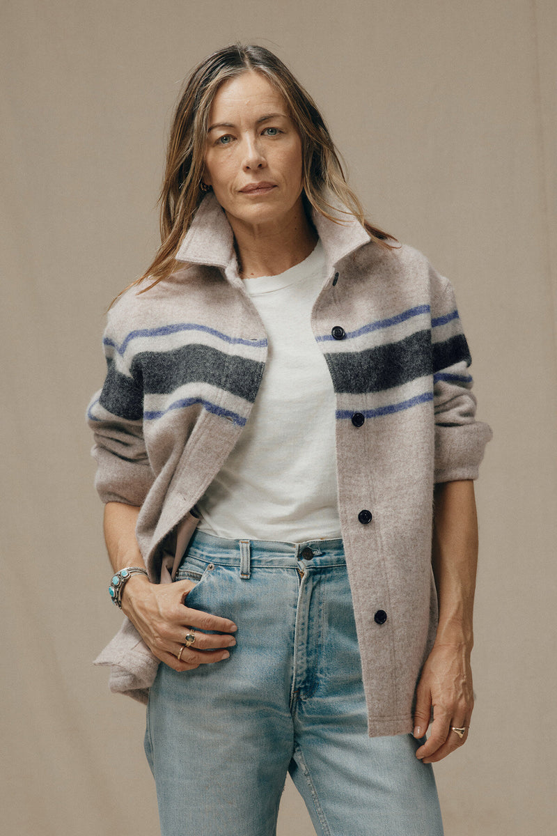 Overshirt in lana da donna