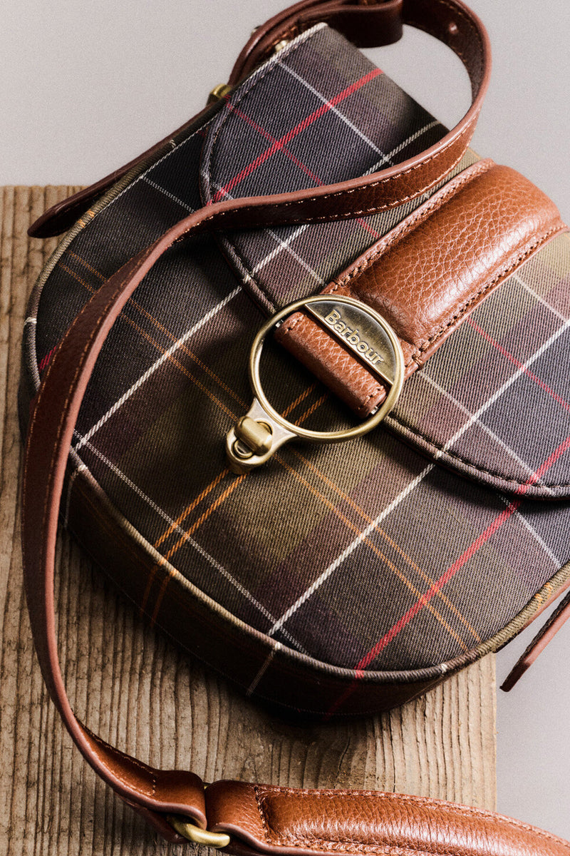 Borsa a tracolla con motivo tartan Elm Barbour