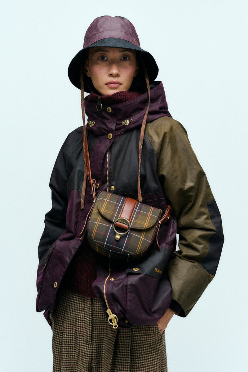 Borsa a tracolla con motivo tartan Elm Barbour