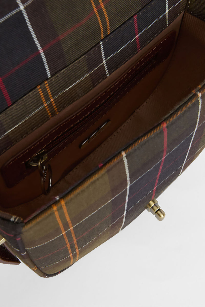Borsa a tracolla con motivo tartan Elm Barbour