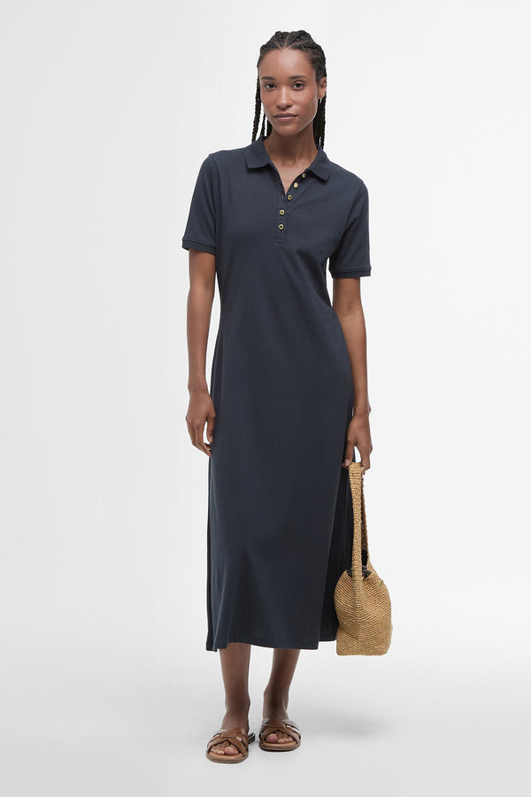 Abito midi in stile polo Celeste