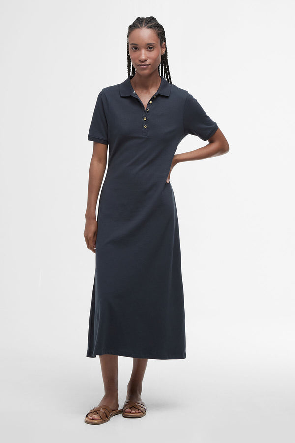 Abito midi in stile polo Celeste