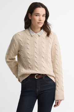 Barbour Joan Cropped Cable Knit Jumper