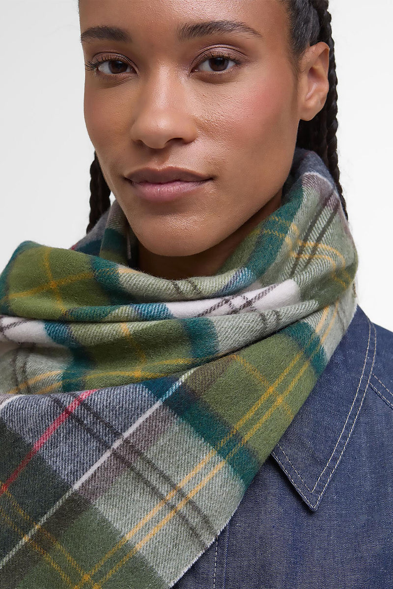 Sciarpa con motivo tartan in lana d’agnello Serena