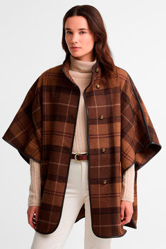 Mantella in Lana con Motivo Tartan Judith di Barbour