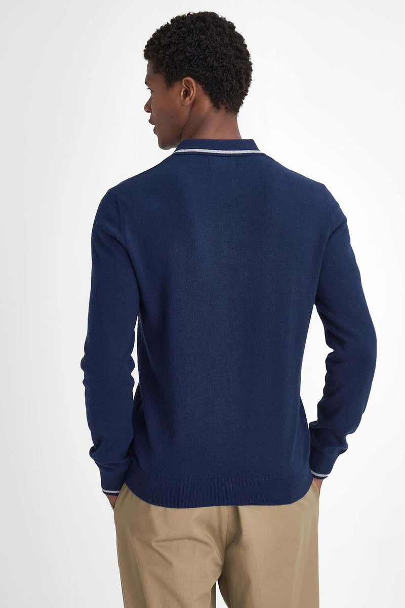 Nocton Knitted Long-Sleeved Polo Shirt