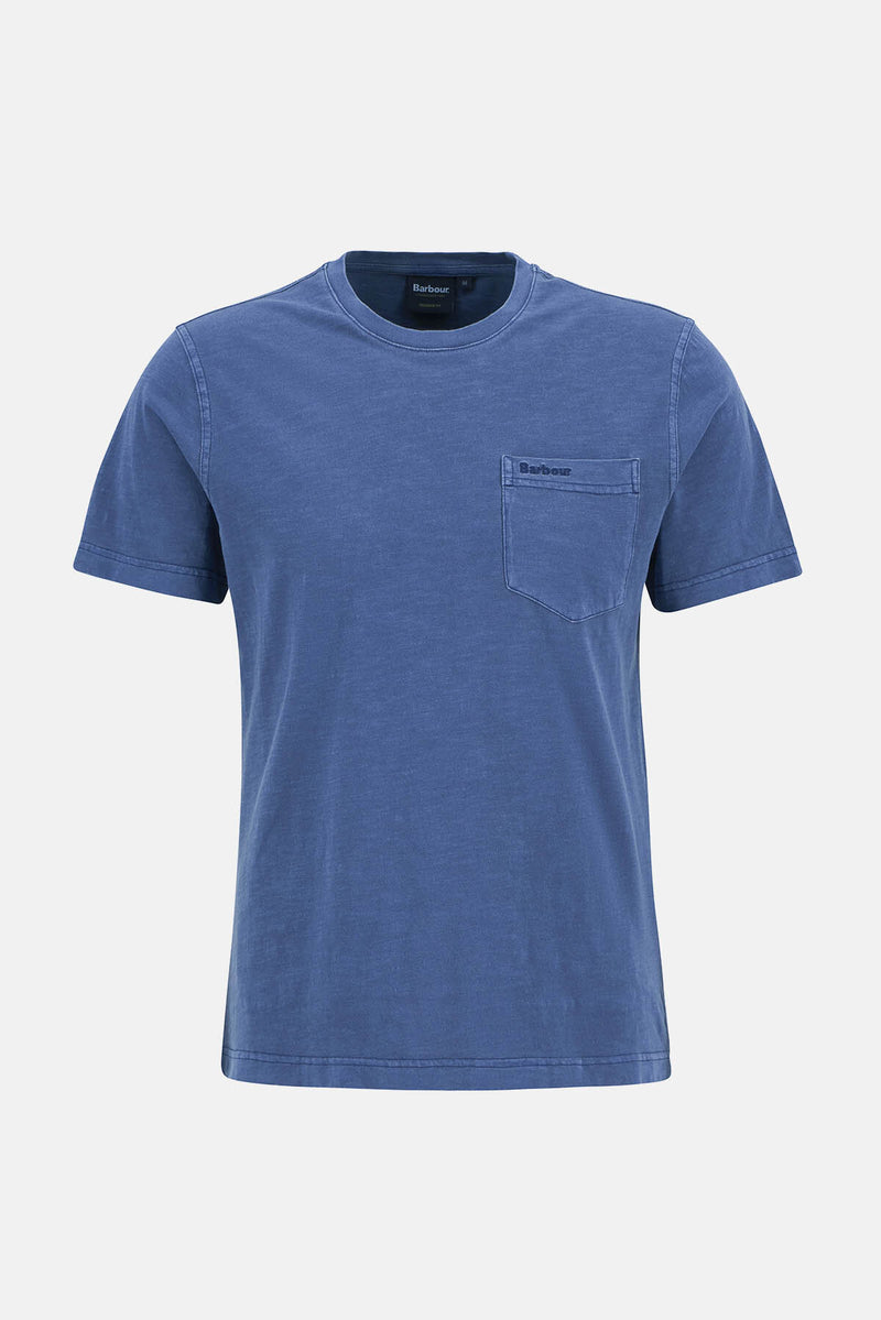 T-shirt con taschino tinta con pigmenti