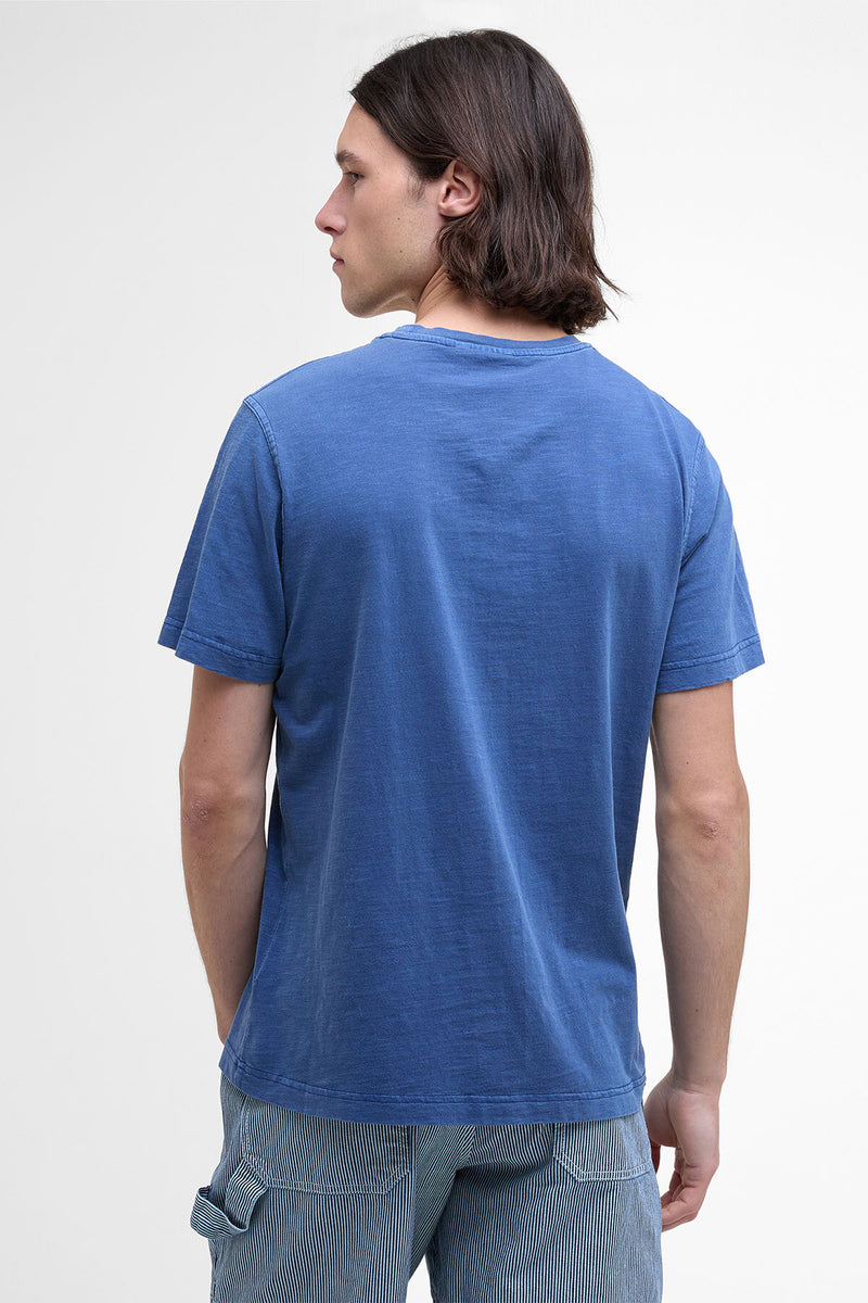 T-shirt con taschino tinta con pigmenti