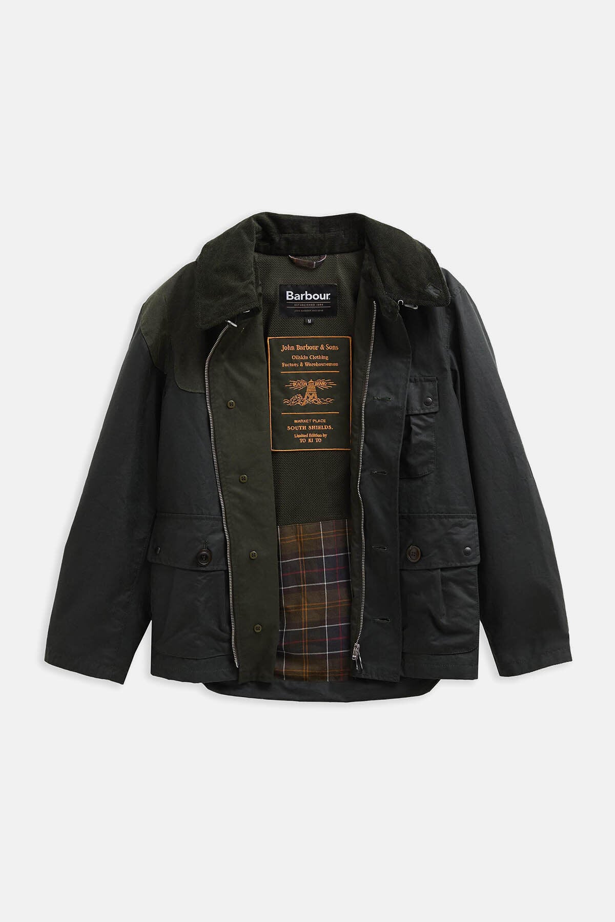 Barbour x TO KI TO Forest Waxed Jacket Sage by Barbour | Men